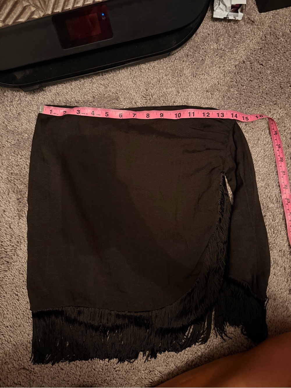 12th Tribe Asymmetrical Black Fringe Skirt - Picture 11 of 11